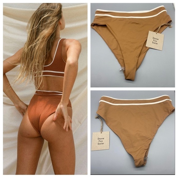 NEW! Stone fox swim free people juniper high waisted bikini bottoms 1792 - Picture 1 of 13